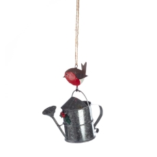 Robin with Watering Can Decoration
