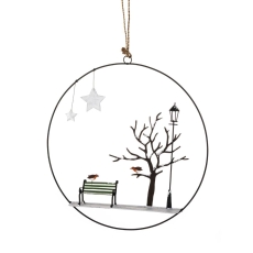 Park Bench Wreath Hanging Decoration