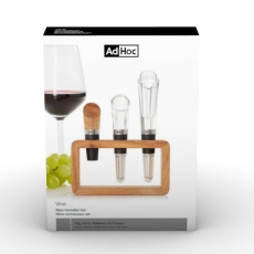 AdHoc Wine Connoisseur Set Vine 3Pc Set Aerator & Pourer