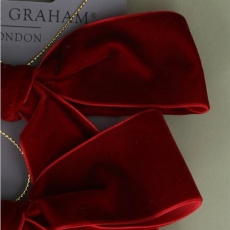 Gisela Graham Plum Velvet Bow Decoration - Pack of 2