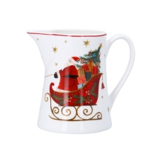 Gisela Graham Small Bone China Jug Nostalgia Sleigh