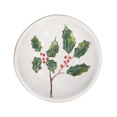 Gisela Graham Small Stoneware Holly & Red Berries Bowl