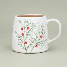 Gisela Graham Stoneware Fir & Berries Mug