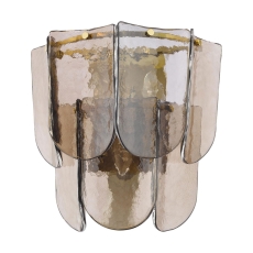 Dar Anielle 3 Light Wall Light Natural Brass & Tea Glass