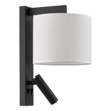 Dar Itala Wall Light Matt Black With Shade LED