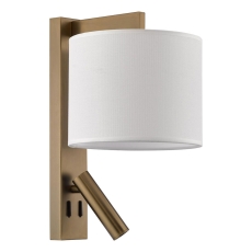 Dar Itala Wall Light Antique Bronze With Shade LED