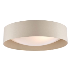 Dar Nysa 3 Light Flush Taupe Faux Silk and Opal Frosted Acrylic Diffuser