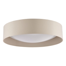 Dar Nysa 3 Light Flush Taupe Faux Silk and Opal Frosted Acrylic Diffuser