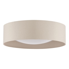 Dar Nysa 2 Light Flush 40cm Ecru Faux Silk