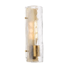 Dar Ravis Wall Light Antique Bronze and Textured Glass