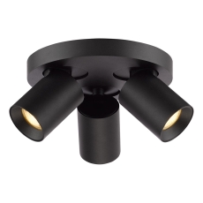 Dar Hiro 3 Light Plate Spotlight Matt Black