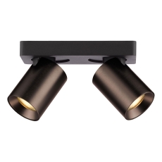 Dar Hiro 2 Light Bar Spotlight Satin Bronze and Matt Black