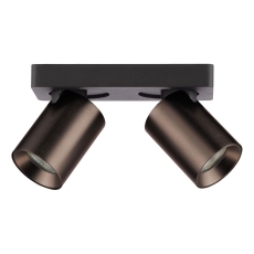 Dar Hiro 2 Light Bar Spotlight Satin Bronze and Matt Black