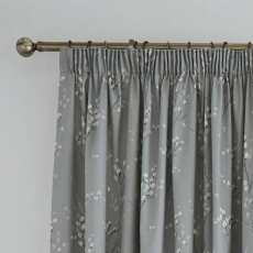 Laura Ashley Pussywillow Readymade Curtains Steel