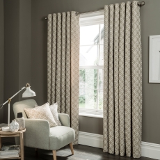 Castello Eyelet Headed Curtains Mushroom