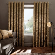 Naples Eyelet Headed Curtains Gold