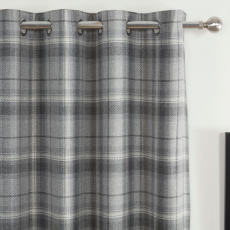 Carnoustie Eyelet Headed Lined Curtains Grey