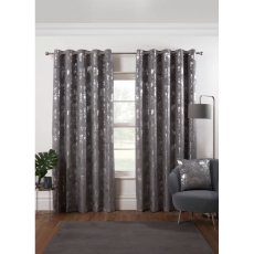 Osaka Eyelet Headed Curtains Silver