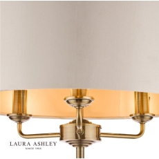 Laura Ashley Sorrento 3lt Floor Lamp Antique Brass With Ivory Shade