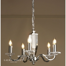 Laura Ashley Carson Cut Glass & Polished Nickel 5 Light Chandelier