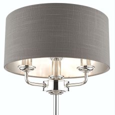 Laura Ashley Sorrento 3lt Table Lamp Polished Nickel With Charcoal Shade