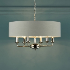 Laura Ashley Sorrento 6lt Pendant Polished Nickel With Silver Shade