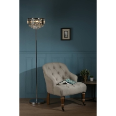 Laura Ashley Vienna Crystal & Polished Chrome 3 Light Floor Lamp