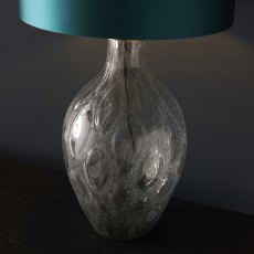 Nicholas Large Charcoal Tinted Glass Table Lamp With Teal Shade