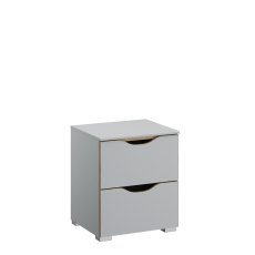 Lincoln 2 Drawer Bedside Chest Silk Grey