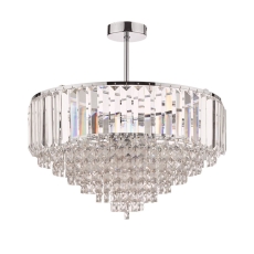 Laura Ashley Vienna Crystal & Polished Chrome 5 Light Semi Flush Ceiling Light