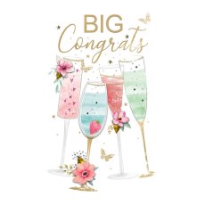 Congratulations - Multi Champagne Glasses Card