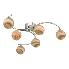 Atiya 6 Light Semi Flush Polished Chrome Planet Glass