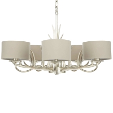 Laura Ashley Mulroy 5 Light Chandelier Antique Gold with Champagne Shade