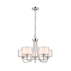 Laura Ashley Southwell 5lt Chandelier Polished Nickel & Glass Shades