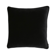 Luxe 43cm Velvet Piped Cushion Black