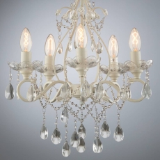Laura Ashley Shamley 5lt Chandelier Matt White Glass
