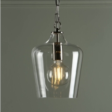 Laura Ashley Ockley Polished Chrome & Glass Pendant