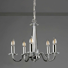 Laura Ashley Blake 5lt Cut Glass & Polished Chrome Chandelier