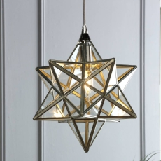 Laura Ashley Small Star Pendant Polished Silver Glass