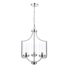 Laura Ashley Joseph 3lt Chandelier Polished Chrome Glass
