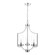 Laura Ashley Joseph 3lt Chandelier Polished Chrome Glass