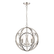 Laura Ashley Orbital 3lt Pendant Polished Nickel