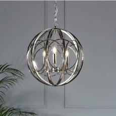 Laura Ashley Orbital 3lt Pendant Polished Nickel