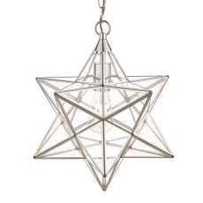 Laura Ashley Large Star Pendant Silver Glass