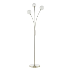Avari 3 Light Floor Lamp Satin Nickel Frosted Glass