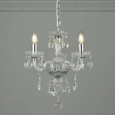Laura Ashley Harriet 3lt Crystal & Polished Chrome Chandelier
