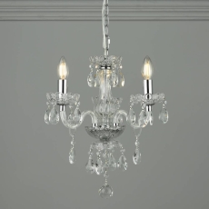 Laura Ashley Harriet 3lt Crystal & Polished Chrome Chandelier