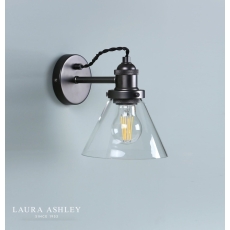 Laura Ashley Isaac Industrial Nickel Wall Light