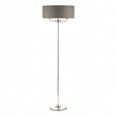Laura Ashley Sorrento 3lt Floor Lamp Polished Nickel With Charcoal Shade