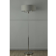 Laura Ashley Sorrento 3lt Floor Lamp Polished Nickel With Charcoal Shade